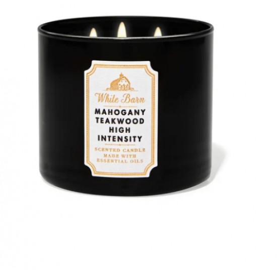 White Barn Mahogany Teakwood Increased Intensity 3-Wick Candle